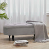 Velvet Button Top Seat Bench Footrest with Legs/Feet Easy to Assemble Footstool