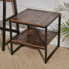 Chic Rustic Wooden Sofa Side Coffee Table End Table Bedside Table Metal Frame