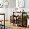 Industrial Kitchen Storage Cabinet Rustic Buffet Sideboard Glass Cupboard Doors