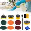 19PC Drill Brush Attachment Set Power Scrubber Kit Car Scrubbing Cleaning Kit UK