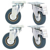 4XHeavy Duty 600KG 100mm Rubber Swivel Castor Wheels Furniture Trolley Caster UK