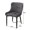 2X Brown/Grey Faux leather/Velvet Dining Chairs Set Kitchen Dining Room Chairs