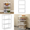 4 Tier Standing Shelf Kitchen Bathroom Storage Rack Metal Shelving Unit White UK