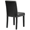 Set of 2 Modern Dining Chairs Kitchen Chair Leather with Solid Wooden Legs Black