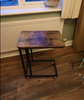 Industrial Side Table Vintage Sofa End On Wheels Stand Rustic Metal Coffee Unit
