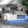 High Gloss LED Coffee Table Wooden Drawer Storage Modern Living Room Furniture