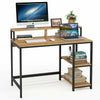 Tribesigns Computer PC Desk Industrial Writing Desk Table with Shelves and Hutch