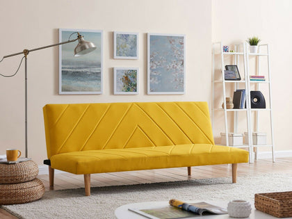 Fabric Sofa Bed 3 Seater Modern Pattern Design Teal Pink Blue Sofabed Bedroom