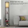 220V Modern Shelf Floor Lamp with 3-Tier Shelves Wooden Hallway Storage UK