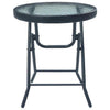 Bistro Table Black Steel and Glass Garden Side Tea Tables Furniture
