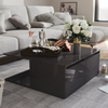 Black High Gloss Coffee Table with Storage Contemporary Living Room Furniture