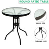 TEMPERED GLASS TOP PATIO TABLE METAL FRAME LEGS GARDEN OUTDOOR INDOOR BISTRO