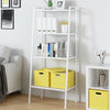 Ladder Shelf 4-Tier Bookshelf Storage Rack Room Office Bookcase Metal White Unit