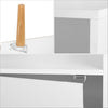 Modern Storage Cabinet Cupboard w/3 Shelves & 1 Door Bookcase Sideboard White