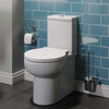 Close Coupled Bathroom Toilet Modern White Square Ceramic Soft Close Seat WC Pan