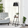 165cm Unique Floor Lamp & Middle Wood Shelf Industrial Style Home Brown Black