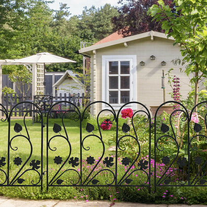 5-20 Rustproof Solid Iron Garden Fence Tall Picket Fence Pet Dog Barrier Panels