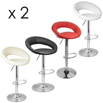 2X FAUX LEATHER BAR STOOL STOOLS BREAKFAST SWIVEL PU BARSTOOLS KITCHEN UK T307