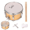Glarry 10x6" Snare Drum Drumsticks Drum Key Strap Set Burlywood