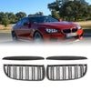 Auto Kidney Grille Gloss Black Double Slat for BMW E90 E91 05-08 Style UK Stock