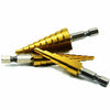 UK 3PCS Large HSS Steel Step Cone Drill Bit Set Titanium Hole Cutter +BLUE POUCH