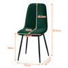 Set of 2 Dining Chair Living Room Velvet Chair with Metal Leg＆Soft Cushion Green