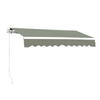 2.5/3/3.5/4m Retractable Awning Manual Striped Shade Garden Canopy Patio Shelter
