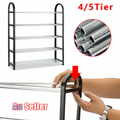 4/5 Tier Shelf Cabinet Stand Storage Shoe Rack Layer Holder Corner ACB#