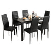 Set of 6 Dining Chairs Padded Seat High Back Dining Side Chairs PVC Leather