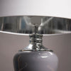 Hepburn Large Ceramic Table Lamp With Matching Shade - Modern Grey & Silver