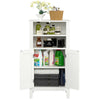 Bathroom Cabinet Floor Stand Storage Cupboard with 2 Doors Organiser Unit Wood