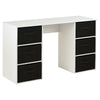 White Childrens Desk & 6 Drawers Kids PC/Laptop Homework Bedroom Table