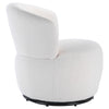 Teddy fabric Swivel Chair, Round Accent Armchair, 360° Swivel Barrel Chair White