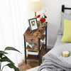 HOOBRO Narrow Side Table 3-Tier End Table with Drawer and 2 Storage Shelves