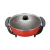 Large Red Multi Hot Pot Cooker Pot Electric Frying Pan with Glass Lid Non-Stick
