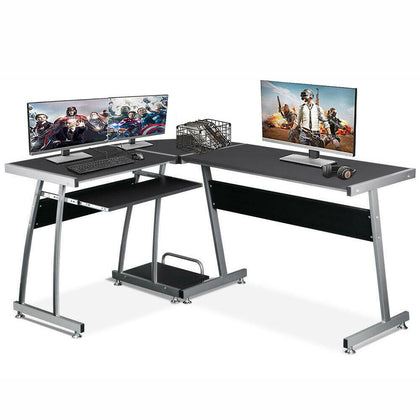 Executive Gaming Computer Desk w/ Keyboard Writing Table Home Office Workstation