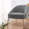 Single Seat Upholstered Bucket Back Armchair Accent Tub Oyster Velvet Sofa Chair