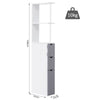 Bathroom Cabinet Side Tall Storage Unit Shelf Cupboard Drawer White