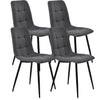 4 Pcs Linen Dining Chairs Set Soft Padded Seat Metal Leg Modern Office Kitchen