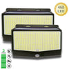 Solar Powered 468LED Wall Security Lights PIR Motion Sensor Garden Outdoor Lamps
