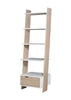 Pulford Scandinavian Ladder Bookcase Shelving Shelf Unit 5 Tier White Oak