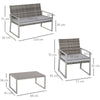 4PCS Outdoor Patio PE Rattan Wicker Sofa Chaise Lounge Furniture Set