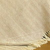 100% Natural Cotton Fringed Throw Chair or Sofa, Cream & Natural