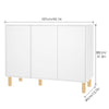 Storage Cabinet 3 Doors Cupboard Living Room Sideboard with Adjustable Shelves