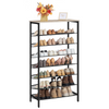 8 Tier Shoes Rack Shoe Storage Organizer Shelf Wooden Cabinet Greige Hallway