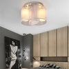 Modern Chrome Fabric Chandelier Flush Mount Ceiling Lamp Light Living Room Home