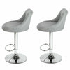 2X Bar Stools Leather Swivel Gas Lift Breakfast Bar Rest Chairs Kitchen Grey