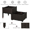 2PC Raised Flower Bed Vegetable Herb Lightweight -40L x 40W x 26-44H cm