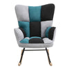 Wing Back Rocking Chair Tufted Upholstered Velvet Accent Nursery Rocker Chairs