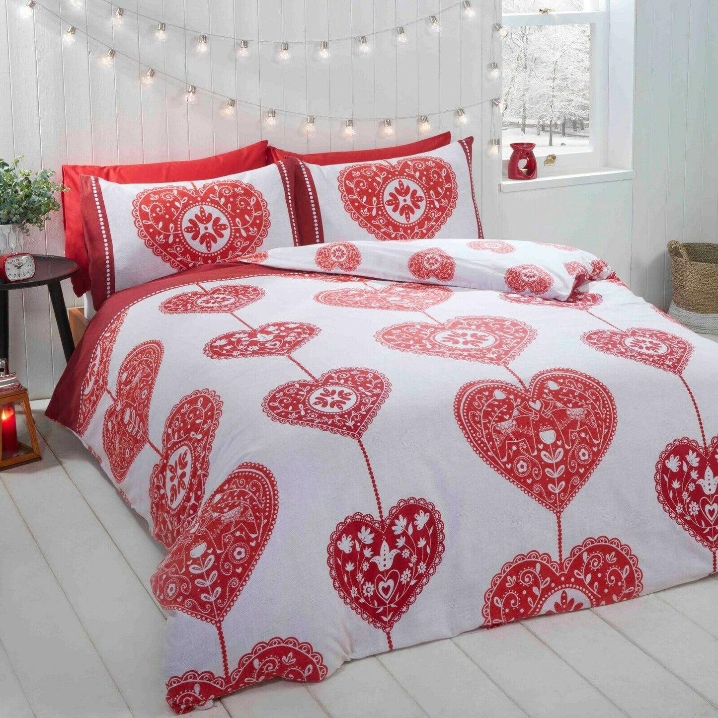 THERMAL 100% BRUSHED COTTON FLANNELETTE QUILT DUVET COVER BED SET COSY WARM SOFT